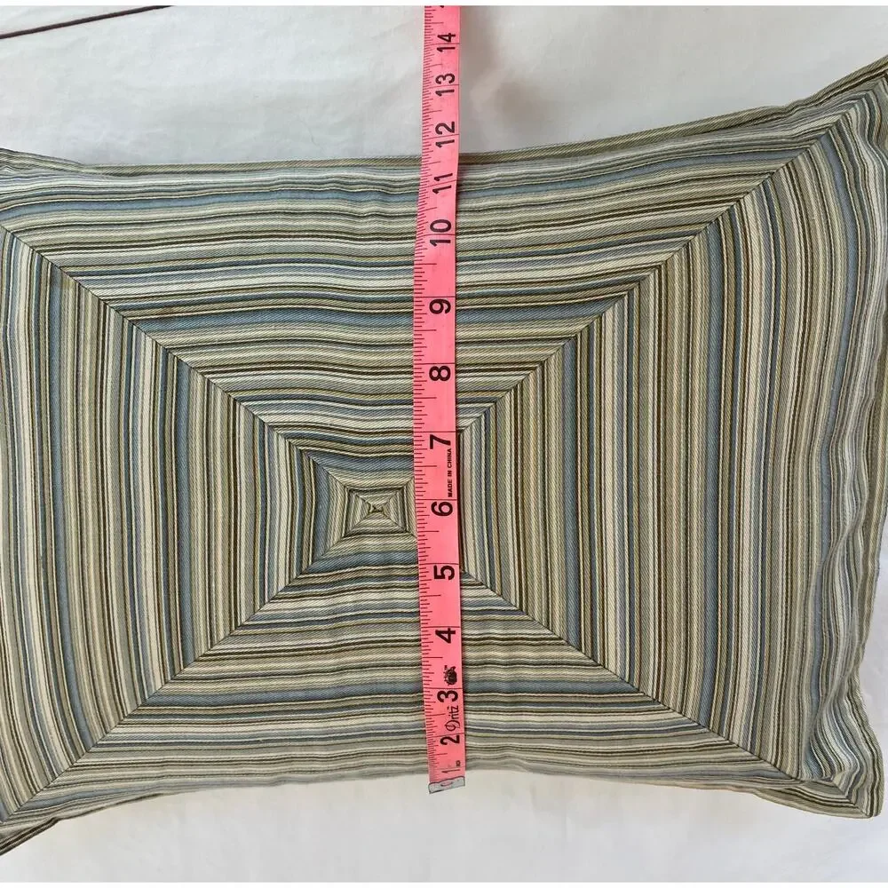Peacock Alley Pair of‎ Striped Throw Pillows, One Feather